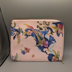 Whitney Winkler For Anthropologie Floral Zip Zip Travel Wallet Clutch